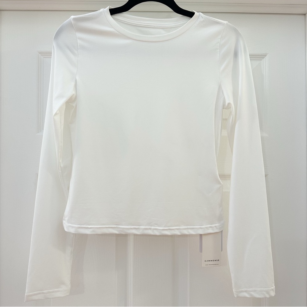 NWT Commense Crew Neck Basic Long Sleeve Top stre… - image 2